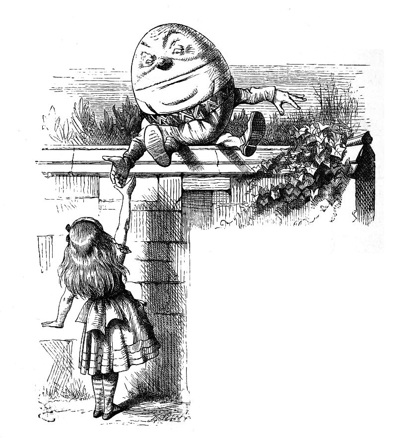 Alice and Humpty Dumpty, Tenniel 1871